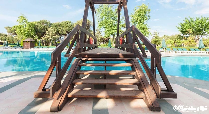 پلی زیبا بر روی استخر